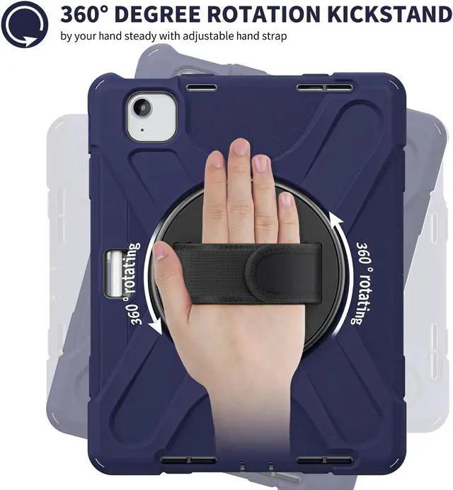 Alt view image 6 of 7 - TYJKeJi Case Fashion Protective Case with Stander Case for iPad Air 11 Inch 2024 (Dark Blue)