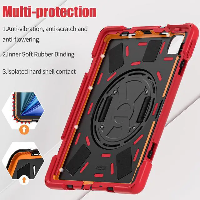 Alt view image 7 of 7 - TYJKeJi Case Fashion Protective Case with Stander Case for iPad Air 11 Inch 2024 (Red)