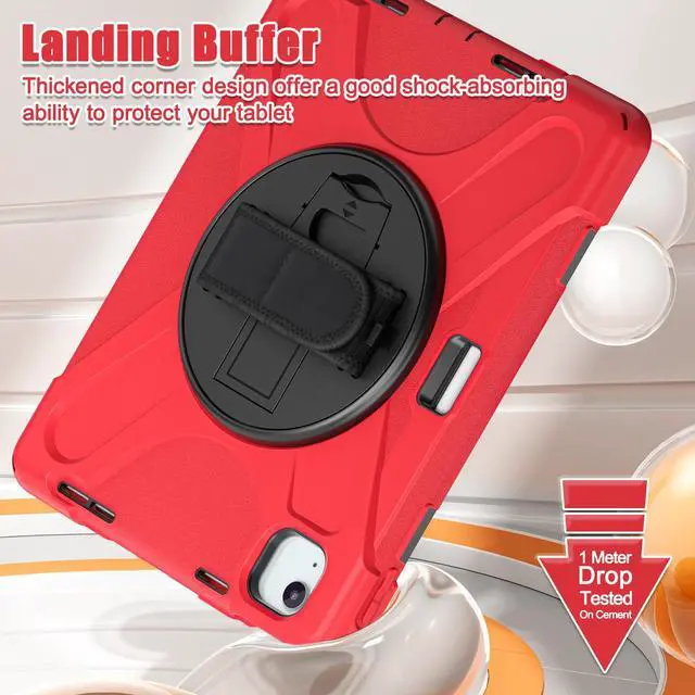 Alt view image 5 of 7 - TYJKeJi Case Fashion Protective Case with Stander Case for iPad Air 11 Inch 2024 (Red)