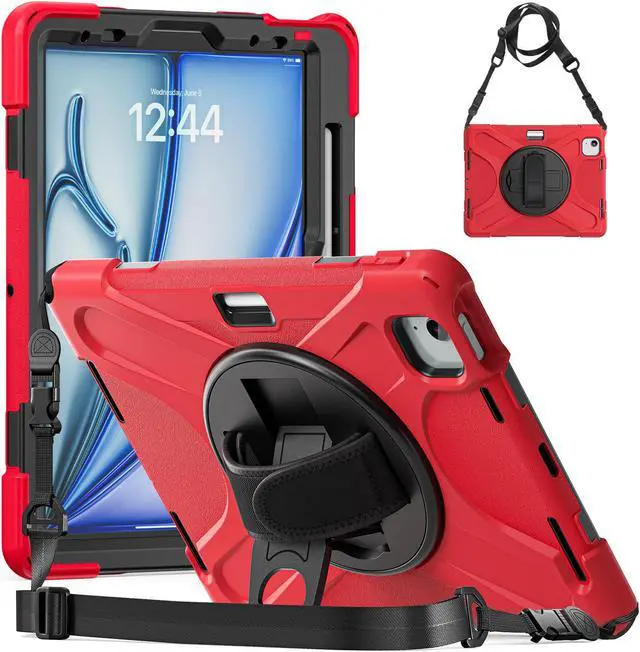 Main image of TYJKeJi Case Fashion Protective Case with Stander Case for iPad Air 11 Inch 2024 (Red)