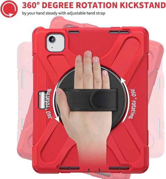 Alt view image 6 of 7 - TYJKeJi Case Fashion Protective Case with Stander Case for iPad Air 11 Inch 2024 (Red)