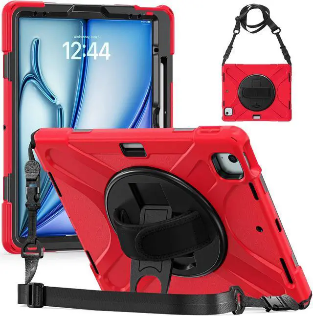 Main image of TYJKeJi Case Fashion Protective Case With Stander Case for iPad Air 13 Inch 2024 (Red)