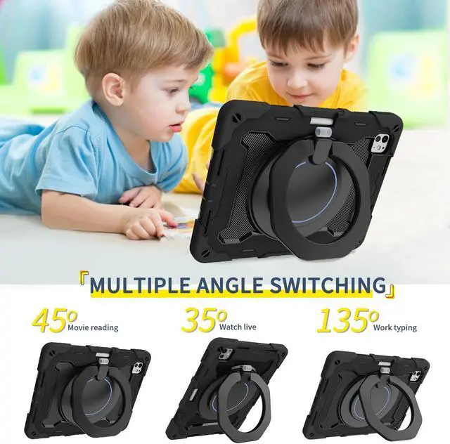 Alt view image 3 of 7 - TYJKeJi Case Fashion Protective Case Stander Case for iPad Pro 11 Inch 2024 (Black)