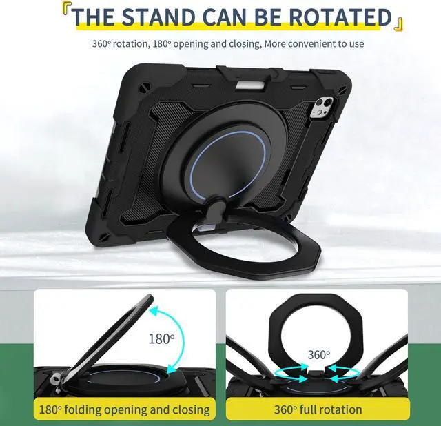 Alt view image 6 of 7 - TYJKeJi Case Fashion Protective Case Stander Case for iPad Pro 11 Inch 2024 (Black)