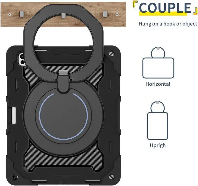 Alt view image 6 of 7 - TYJKeJi Case Fashion Protective Case Stander Case for iPad Pro 13 Inch 2024 (Black)