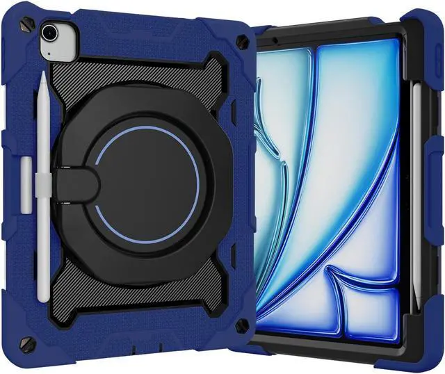 Alt view image 2 of 7 - TYJKeJi Case Fashion Protective Case with Stander Case for iPad Air 11 Inch 2024 (Blue)