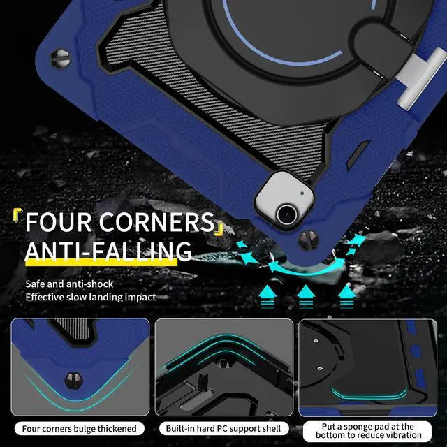 Alt view image 5 of 7 - TYJKeJi Case Fashion Protective Case with Stander Case for iPad Air 11 Inch 2024 (Blue)