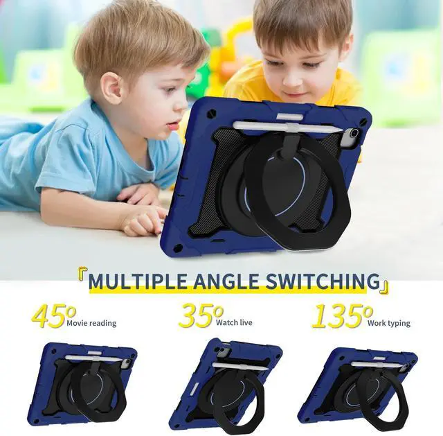 Alt view image 4 of 7 - TYJKeJi Case Fashion Protective Case with Stander Case for iPad Air 11 Inch 2024 (Blue)