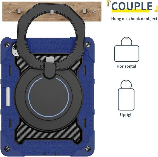 Alt view image 6 of 7 - TYJKeJi Case Fashion Protective Case with Stander Case for iPad Air 11 Inch 2024 (Blue)