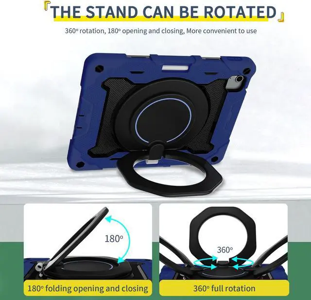 Alt view image 7 of 7 - TYJKeJi Case Fashion Protective Case with Stander Case for iPad Air 11 Inch 2024 (Blue)