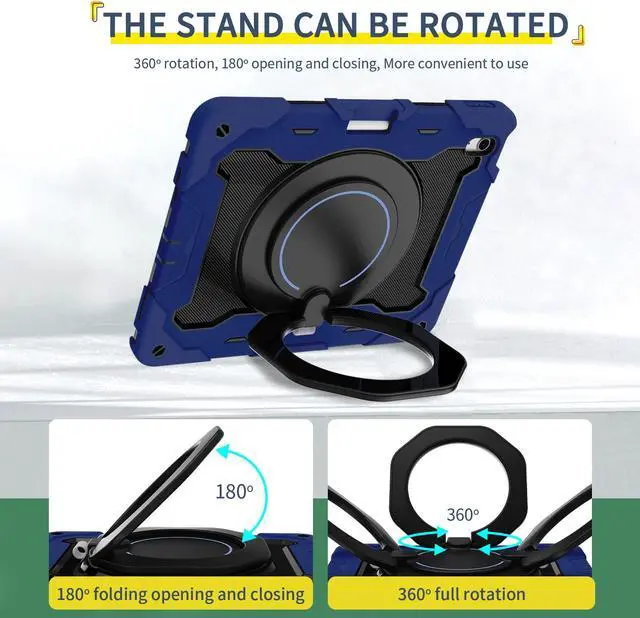 Alt view image 7 of 7 - TYJKeJi Case Fashion Protective Case with Stander Case for iPad Air 13 Inch 2024 (Blue)