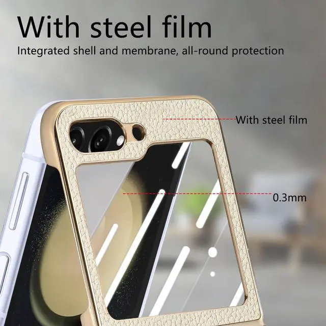 Alt view image 7 of 7 - TYJKeJi Case Back Cover Case For Samsung Galaxy Z Flip 6 For Samsung Galaxy Z Flip6 (Khaki)