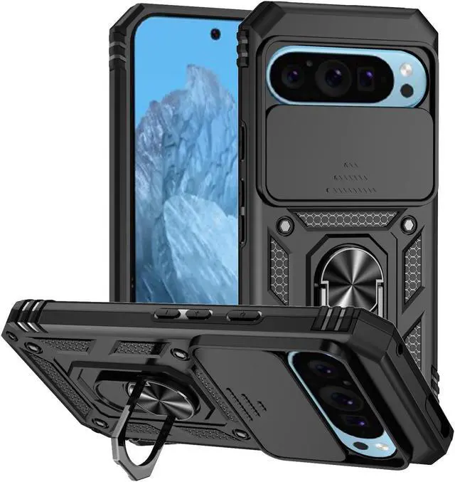Main image of TYJKeJi Case with Stander Back Cover Case For Google Pixel 9 Pro /  For Google Pixel9 (6.3inch) (Black)