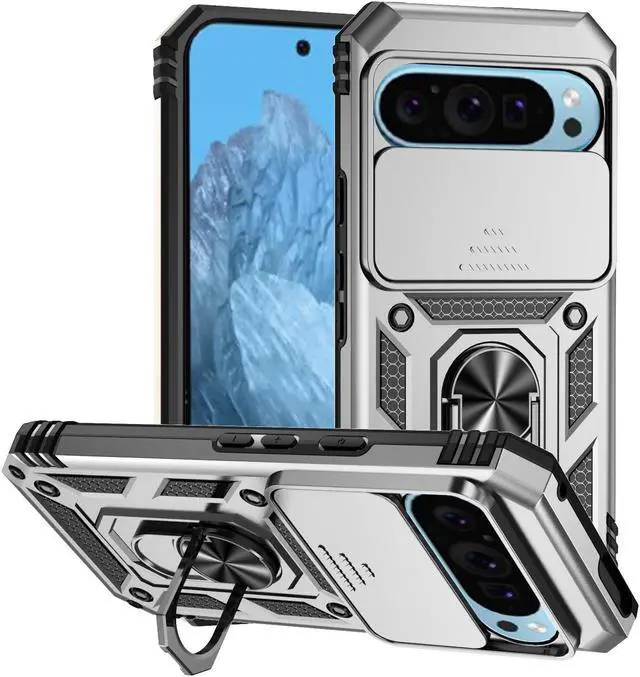 Main image of TYJKeJi Case with Stander Back Cover Case For Google Pixel 9 Pro /  For Google Pixel9 (6.3inch) (Silver)