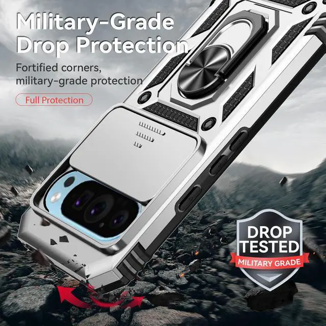 Alt view image 6 of 7 - TYJKeJi Case with Stander Back Cover Case For Google Pixel 9 Pro /  For Google Pixel9 (6.3inch) (Silver)