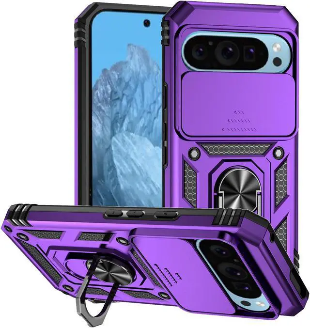 Main image of TYJKeJi Case with Stander Back Cover Case For Google Pixel 9 Pro /  For Google Pixel9 (6.3inch) (Purple)