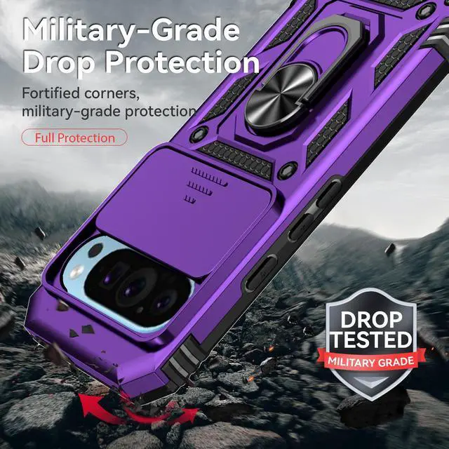 Alt view image 4 of 7 - TYJKeJi Case with Stander Back Cover Case For Google Pixel 9 Pro /  For Google Pixel9 (6.3inch) (Purple)