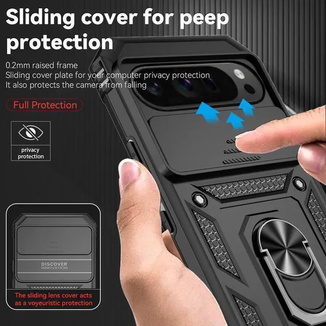 Alt view image 5 of 7 - TYJKeJi Case with Stander Back Cover Case For Google Pixel 9 Pro XL (6.8inch) (Black)