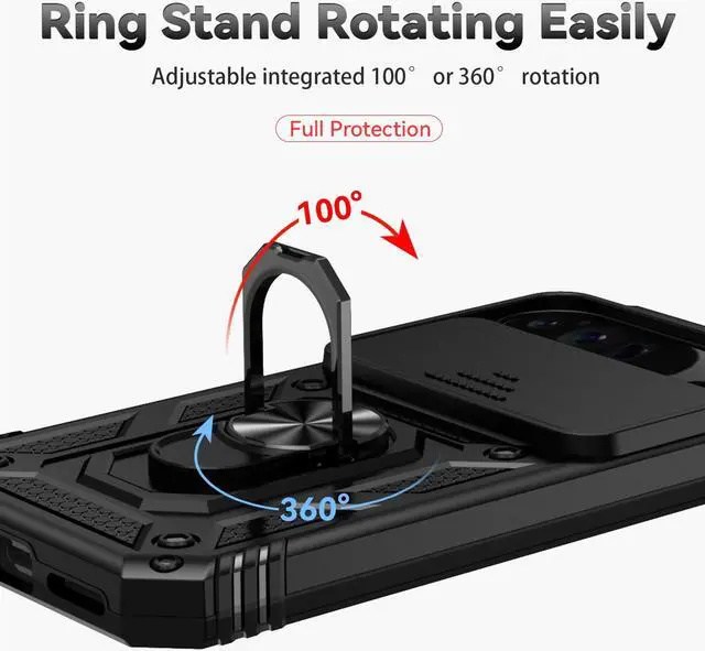 Alt view image 7 of 7 - TYJKeJi Case with Stander Back Cover Case For Google Pixel 9 Pro XL (6.8inch) (Black)