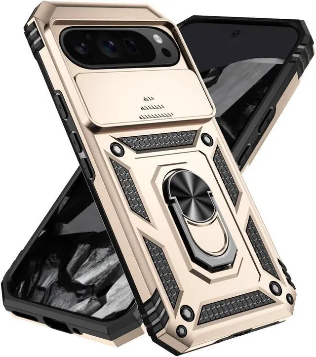 Alt view image 2 of 7 - TYJKeJi Case with Stander Back Cover Case For Google Pixel 9 Pro XL (6.8inch) (Gold)