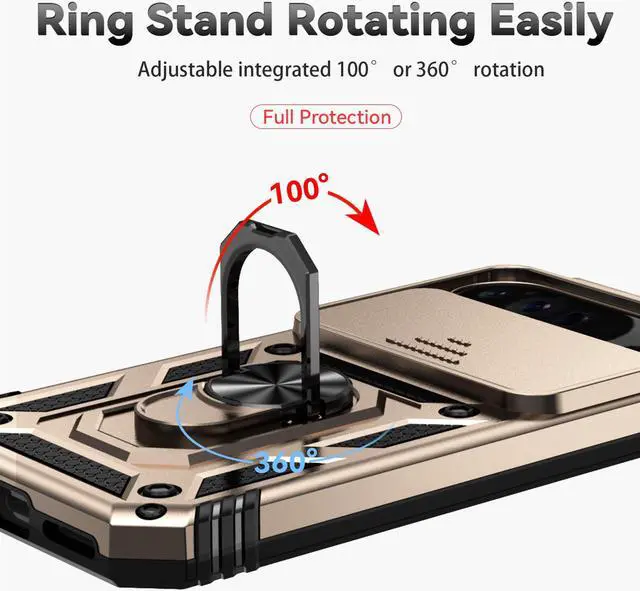 Alt view image 7 of 7 - TYJKeJi Case with Stander Back Cover Case For Google Pixel 9 Pro XL (6.8inch) (Gold)