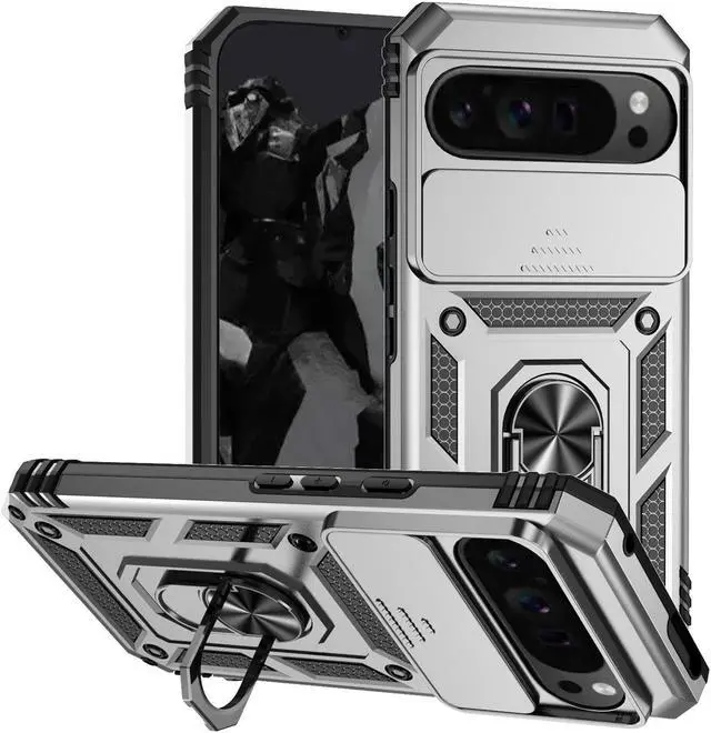 Main image of TYJKeJi Case with Stander Back Cover Case For Google Pixel 9 Pro XL (6.8inch) (Silver)