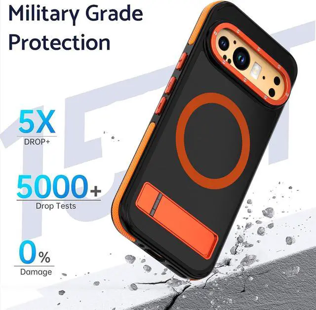 Alt view image 2 of 7 - TYJKeJi Case with Stander Cover Case For Google Pixel 9 Pro (6.3inch) / For Google Pixel 9 (6.3inch) (Red)