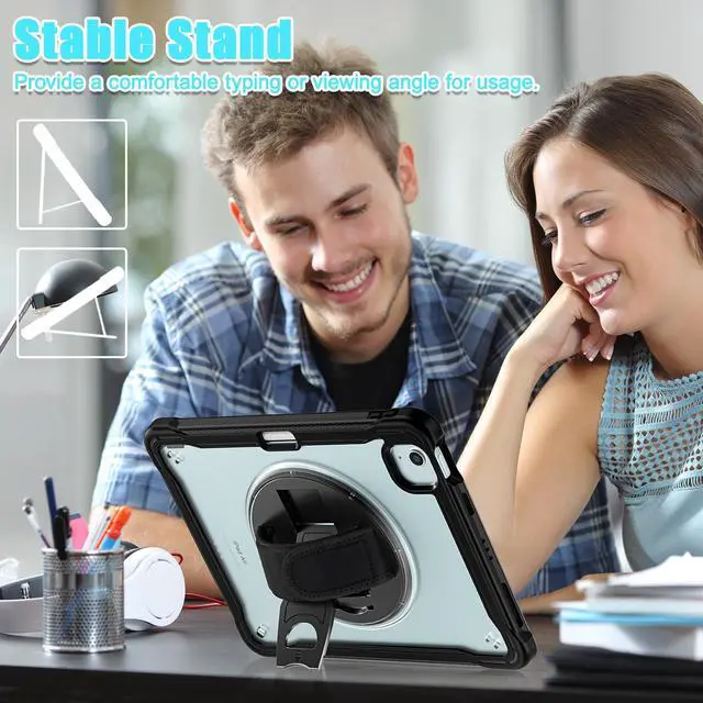 Alt view image 3 of 7 - TYJKeJi Case Fashion Protective Case with Stander Case for iPad Air 11 Inch 2024 (Black)