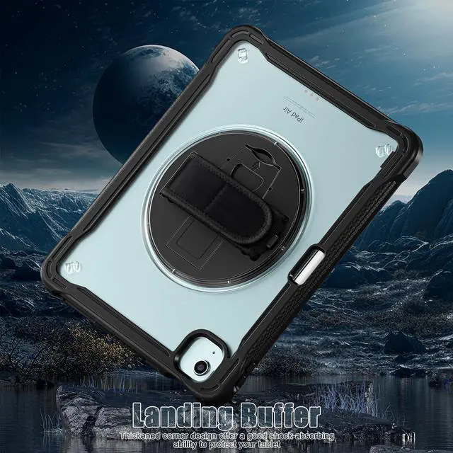 Alt view image 6 of 7 - TYJKeJi Case Fashion Protective Case with Stander Case for iPad Air 11 Inch 2024 (Black)