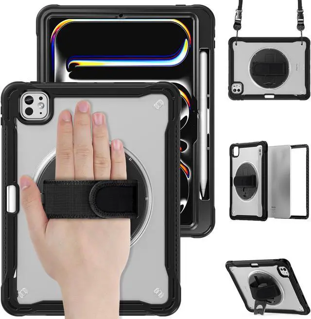 Alt view image 6 of 7 - TYJKeJi Case Fashion Protective Case with Stander Case for iPad Pro 11 Inch 2024 (Black)