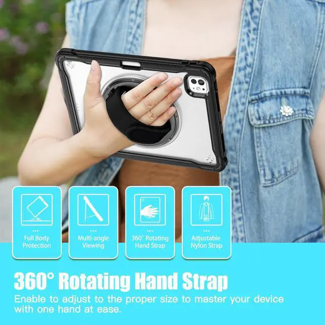 Alt view image 4 of 7 - TYJKeJi Case Fashion Protective Case with Stander Case for iPad Pro 11 Inch 2024 (Black)