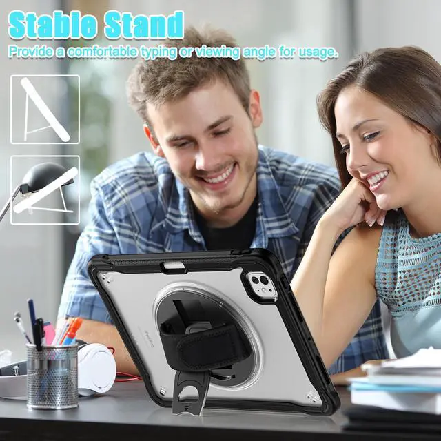 Alt view image 2 of 7 - TYJKeJi Case Fashion Protective Case with Stander Case for iPad Pro 11 Inch 2024 (Black)