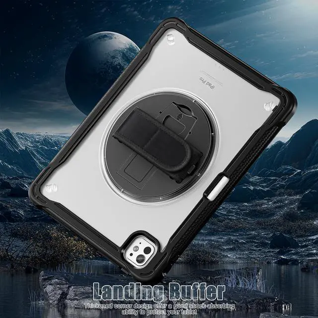 Alt view image 5 of 7 - TYJKeJi Case Fashion Protective Case with Stander Case for iPad Pro 11 Inch 2024 (Black)