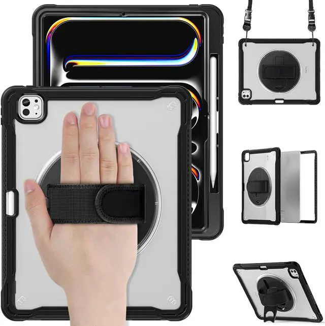 Alt view image 5 of 7 - TYJKeJi Case Fashion Protective Case with Stander Case for iPad Pro 13 Inch 2024 (Black)