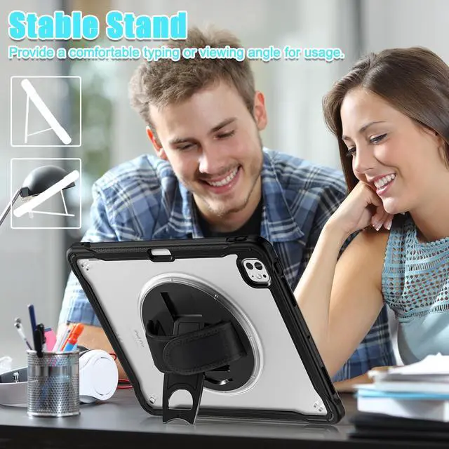 Alt view image 2 of 7 - TYJKeJi Case Fashion Protective Case with Stander Case for iPad Pro 13 Inch 2024 (Black)