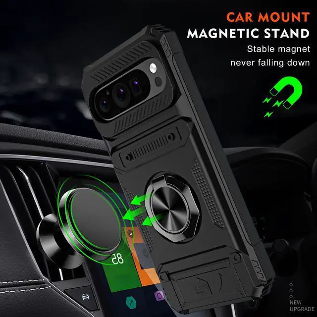 Alt view image 6 of 7 - TYJKeJi Case with Stander Fashion Cover with Card Holder Case For Google Pixel 9 Pro XL (6.8inch) (Black)