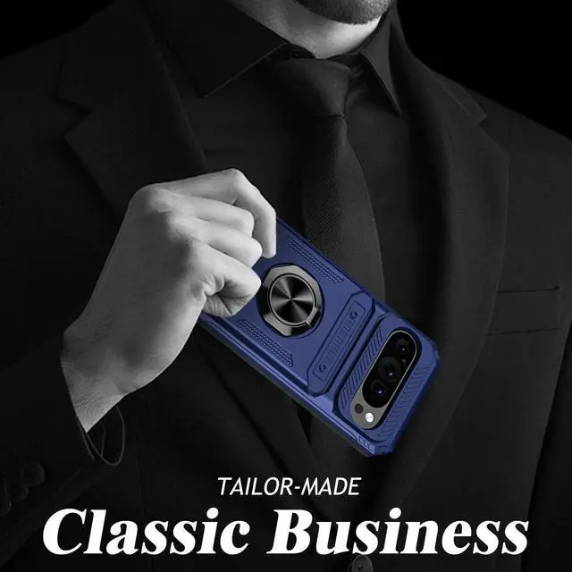 Alt view image 5 of 7 - TYJKeJi Case with Stander Fashion Cover with Card Holder Case For Google Pixel 9 Pro XL (6.8inch) (Blue)