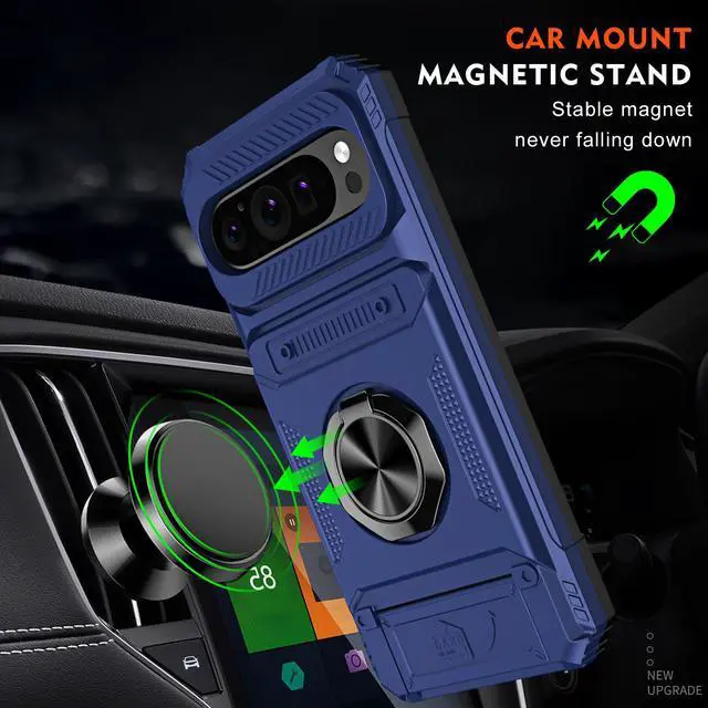 Alt view image 7 of 7 - TYJKeJi Case with Stander Fashion Cover with Card Holder Case For Google Pixel 9 Pro XL (6.8inch) (Blue)