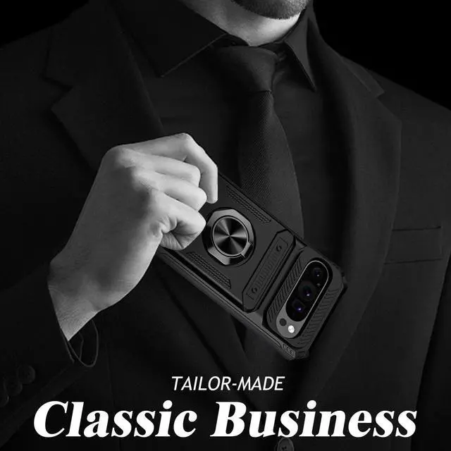 Alt view image 5 of 7 - TYJKeJi Case with Stander Cover Case For Google Pixel 9 Pro (6.3inch) / For Google Pixel9 (6.3inch) (Black)