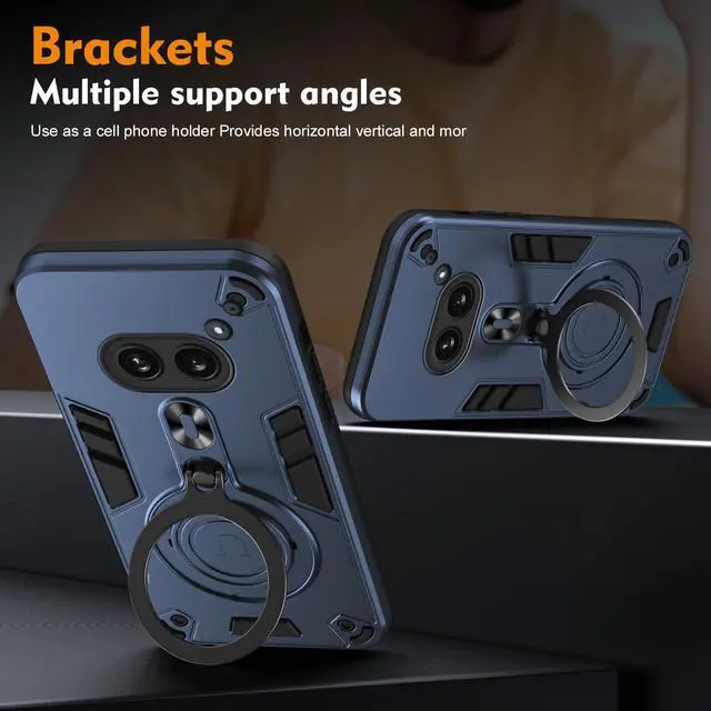 Alt view image 3 of 7 - TYJKeJi Case with Stander Cover Case For Nothing Phone 2A (Blue)