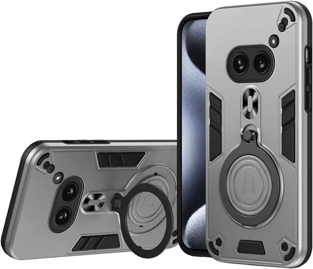 Alt view image 2 of 7 - TYJKeJi Case with Stander Cover Case For Nothing Phone 2A (Silver)