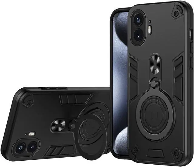 Alt view image 4 of 7 - TYJKeJi Case with Stander Cover Case For Nothing Phone 2 (Black)