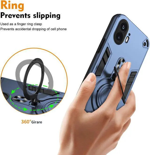 Alt view image 5 of 7 - TYJKeJi Case with Stander Cover Case For Nothing Phone 2 (Blue)