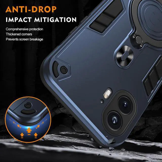 Alt view image 3 of 7 - TYJKeJi Case with Stander Cover Case For Nothing Phone 2 (Blue)