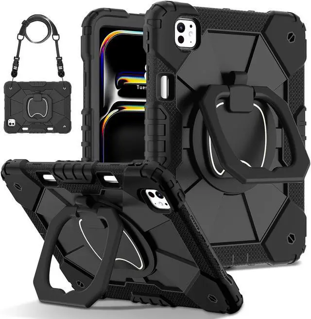 Main image of TYJKeJi Case Fashion Protective Case Stander Case for iPad Pro 11 Inch 2024 (Black)