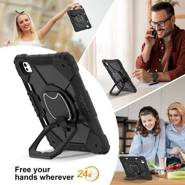 Alt view image 4 of 7 - TYJKeJi Case Fashion Protective Case Stander Case for iPad Pro 11 Inch 2024 (Black)