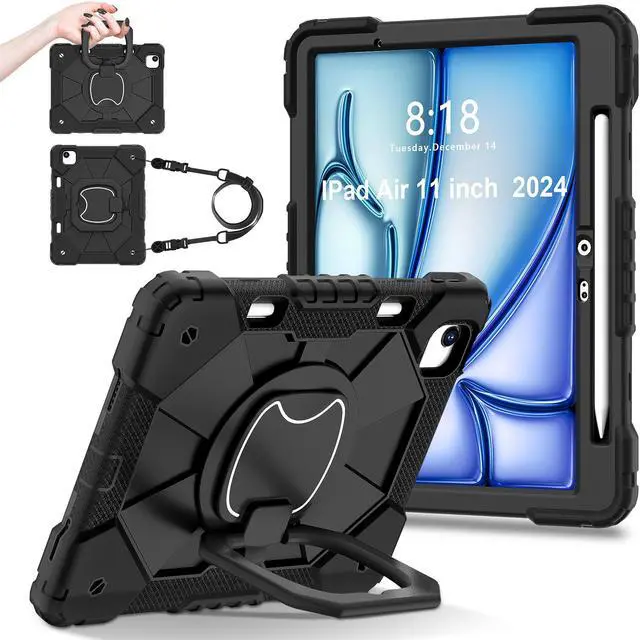 Alt view image 2 of 7 - TYJKeJi Case Fashion Protective Case with Stander Case for iPad Air 11 Inch 2024 (Black)