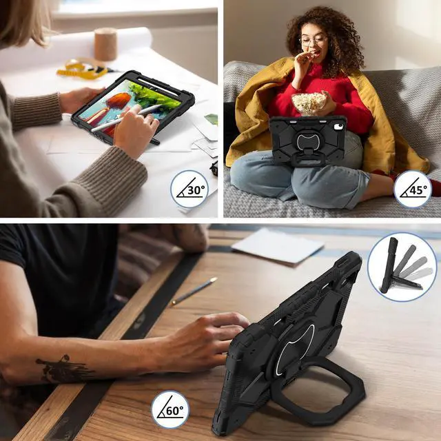 Alt view image 4 of 7 - TYJKeJi Case Fashion Protective Case with Stander Case for iPad Air 11 Inch 2024 (Black)