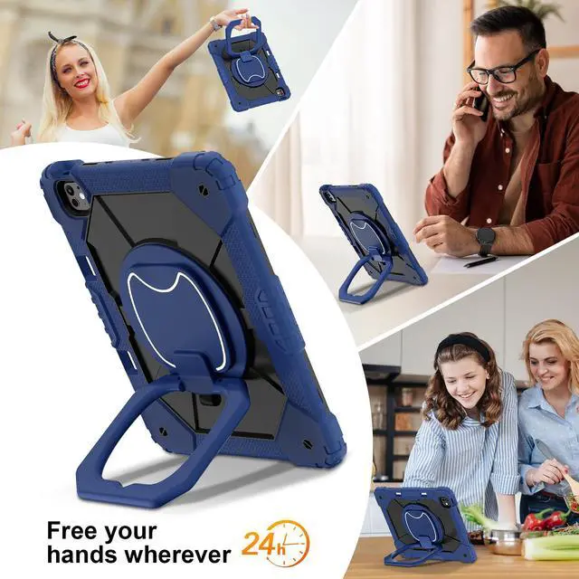 Alt view image 2 of 7 - TYJKeJi Case Fashion Protective Case with Stander Case for iPad Pro 13 Inch 2024 (Dark Blue)