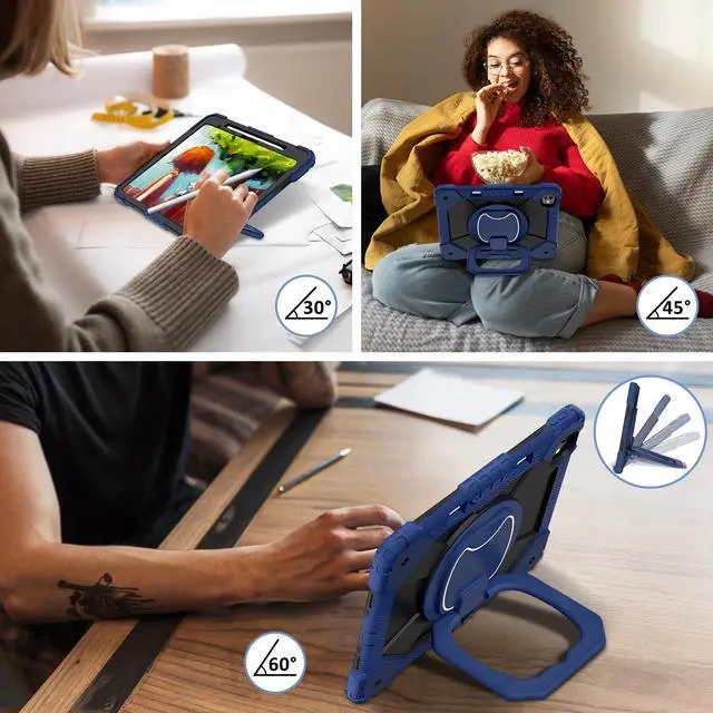 Alt view image 3 of 7 - TYJKeJi Case Fashion Protective Case with Stander Case for iPad Pro 13 Inch 2024 (Dark Blue)
